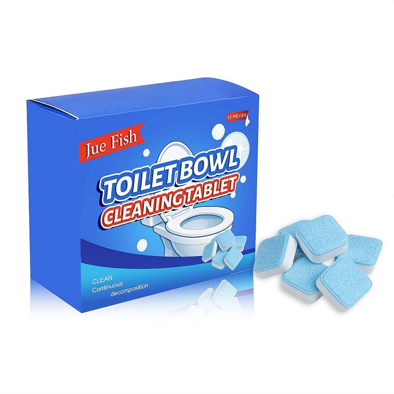 Toilet Cleaner Tablets, Limescale Remover for Toilet – 12 Pcs Foaming Bathroom Cleaning Tablets With Sodium Bicarbonate, Easy Drop-in Use for Odor Reduction & Stain Removal - Image 1